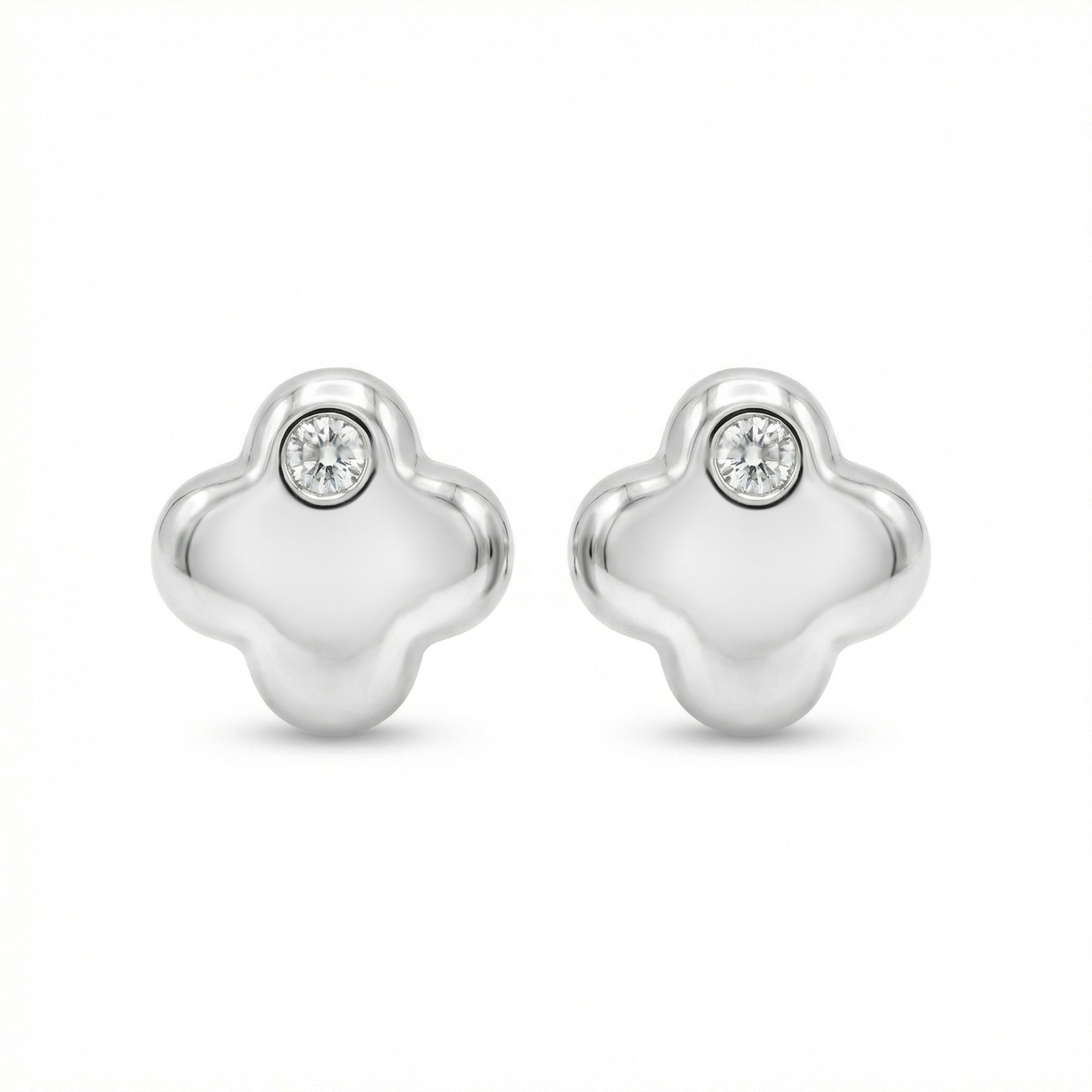 Silver Bear Stud Earrings – sterling silver earrings, front view