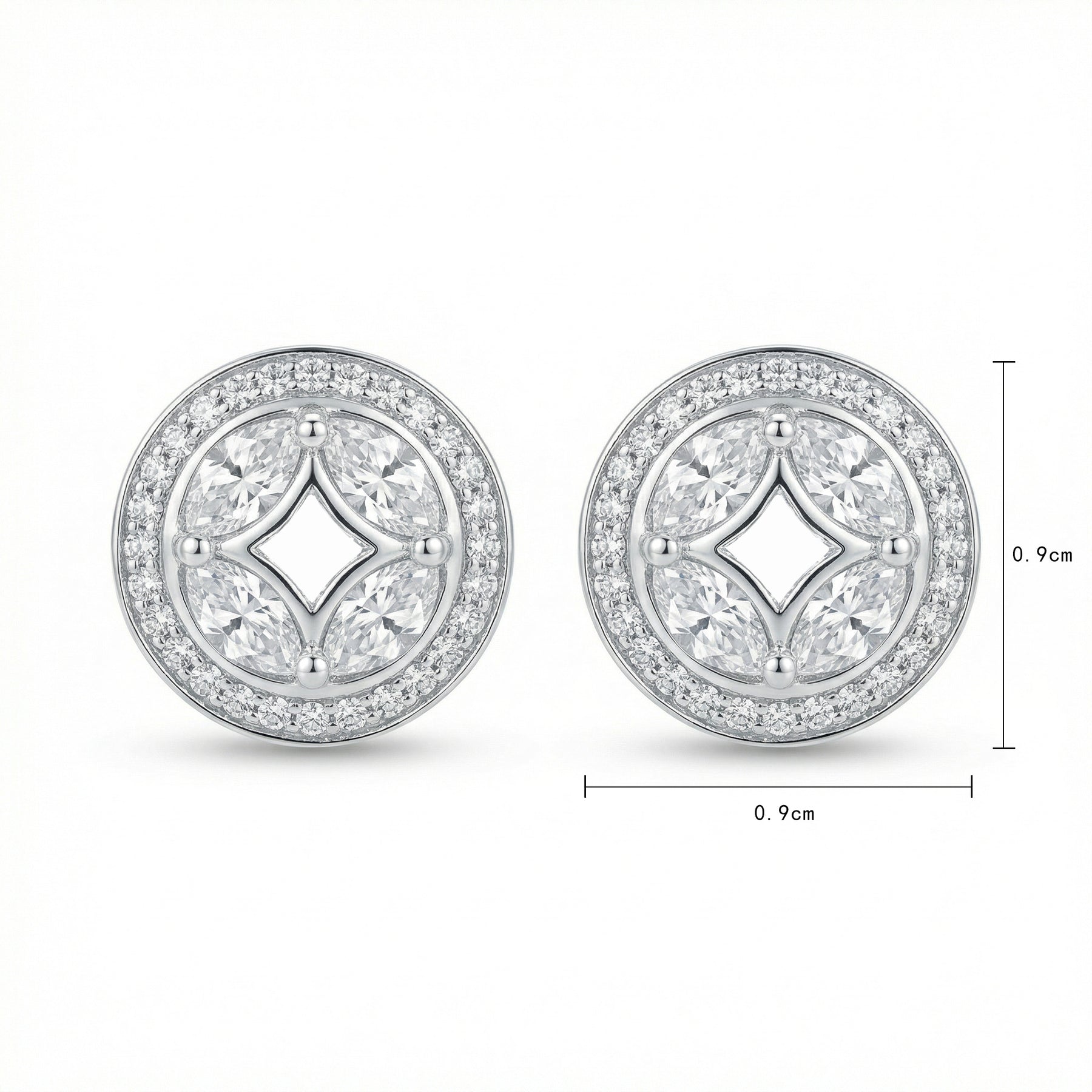 Circular CZ Halo Stud Earrings – zircon earrings
