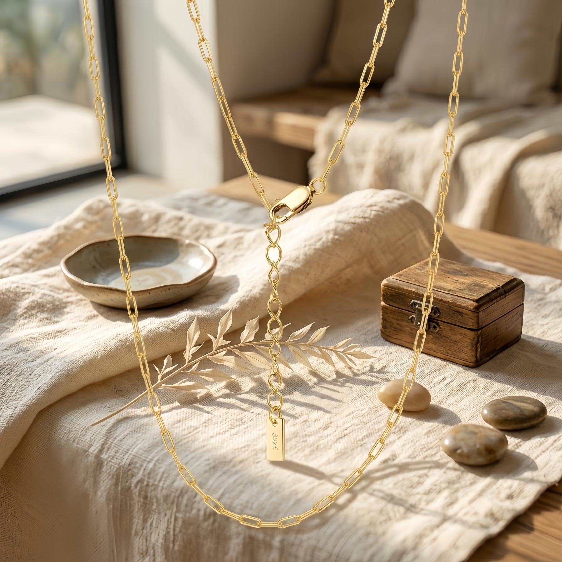 gold-plated Paperclip Chain Necklace – gold-plated necklace