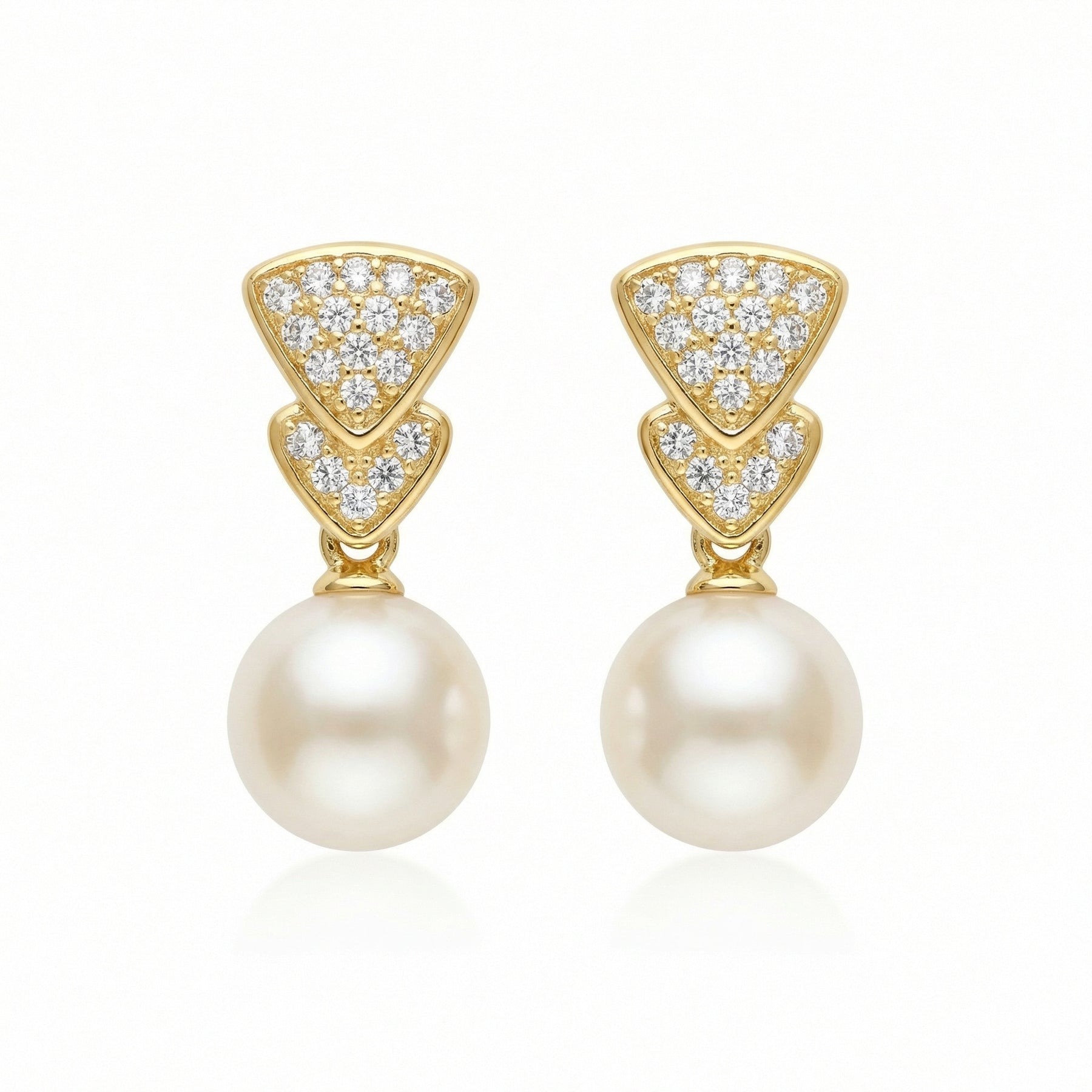 Fan-Shaped Pearl Drop Earrings – pearl earrings