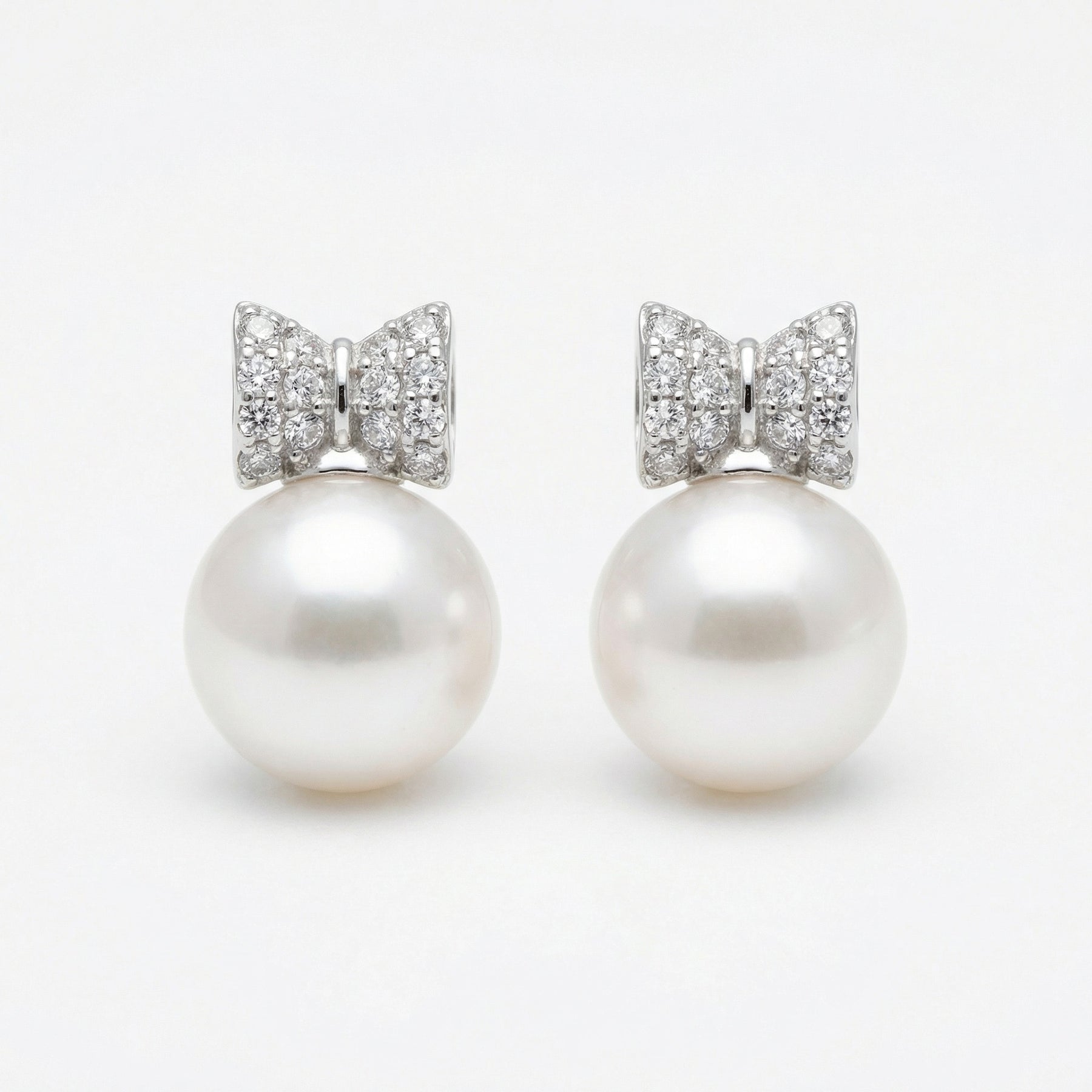 Pearl Bow Stud Earrings – pearl earrings