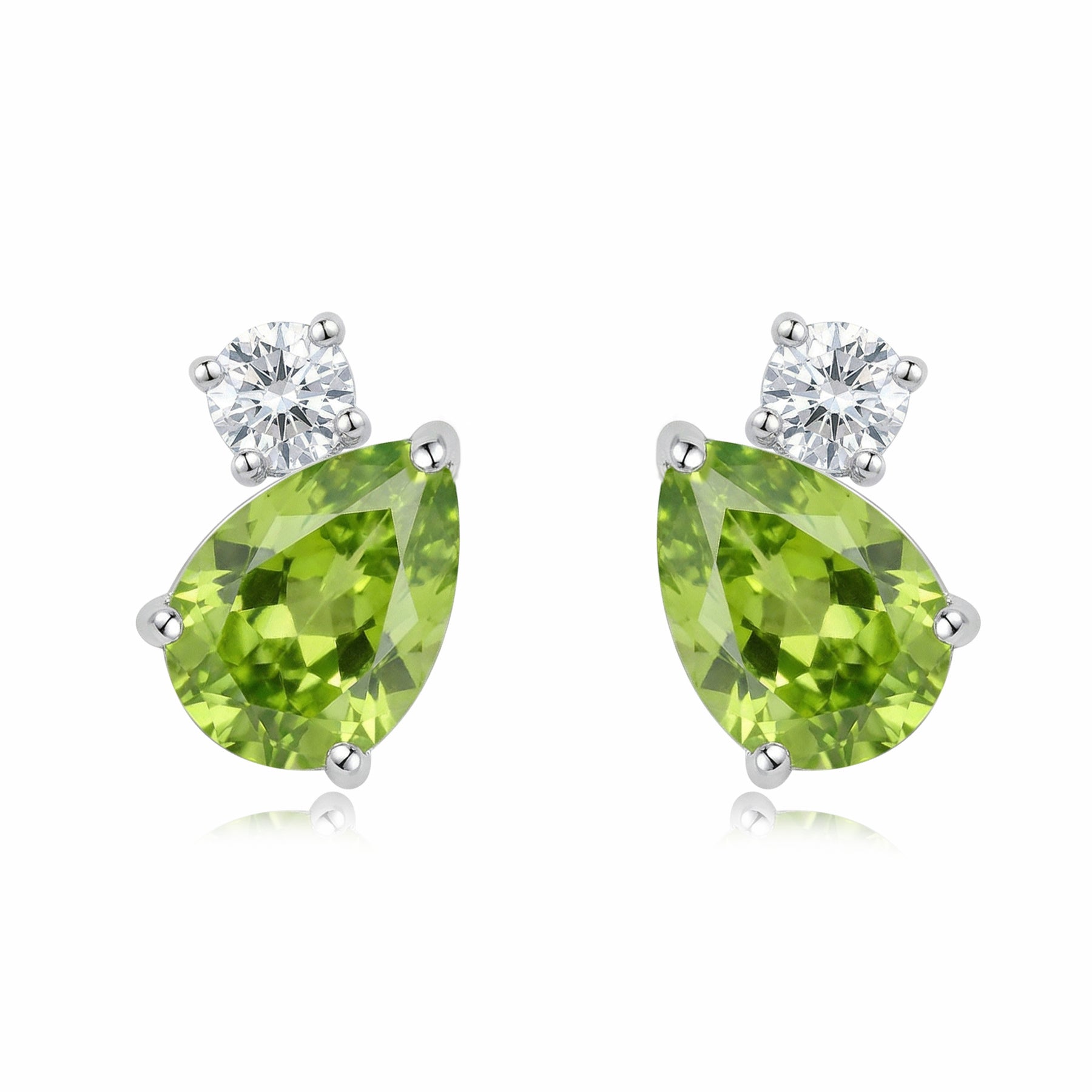 Pear-Cut Peridot Drop Earrings – jade earrings, close-up