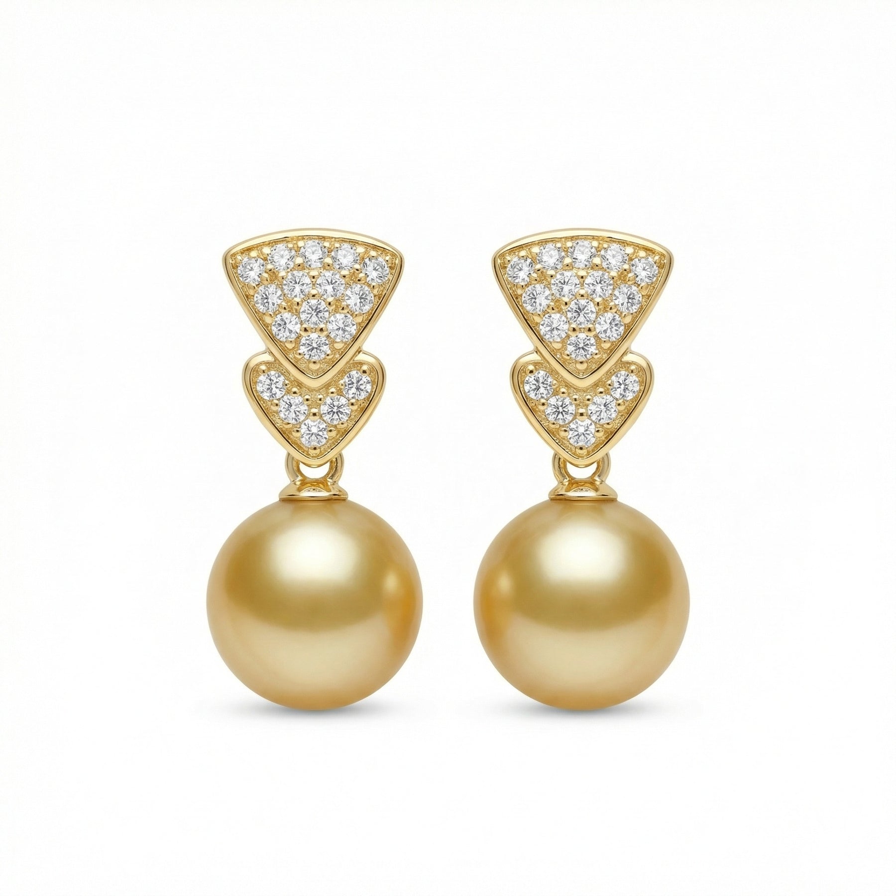 South Sea Pearl Geometric Drops – pearl earrings, side detail