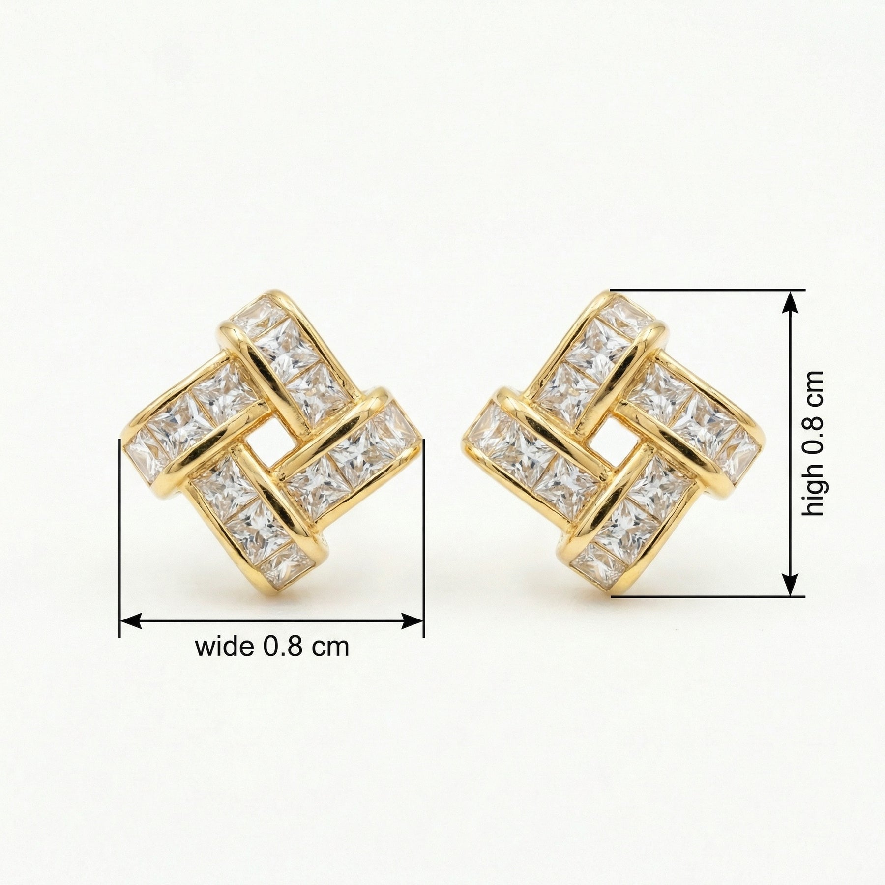 Interlocking Square Stud Earrings – sterling silver earrings