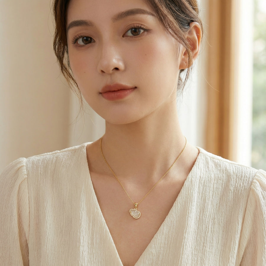 Hulu Gourd Halo Pendant Necklace – sterling silver necklace