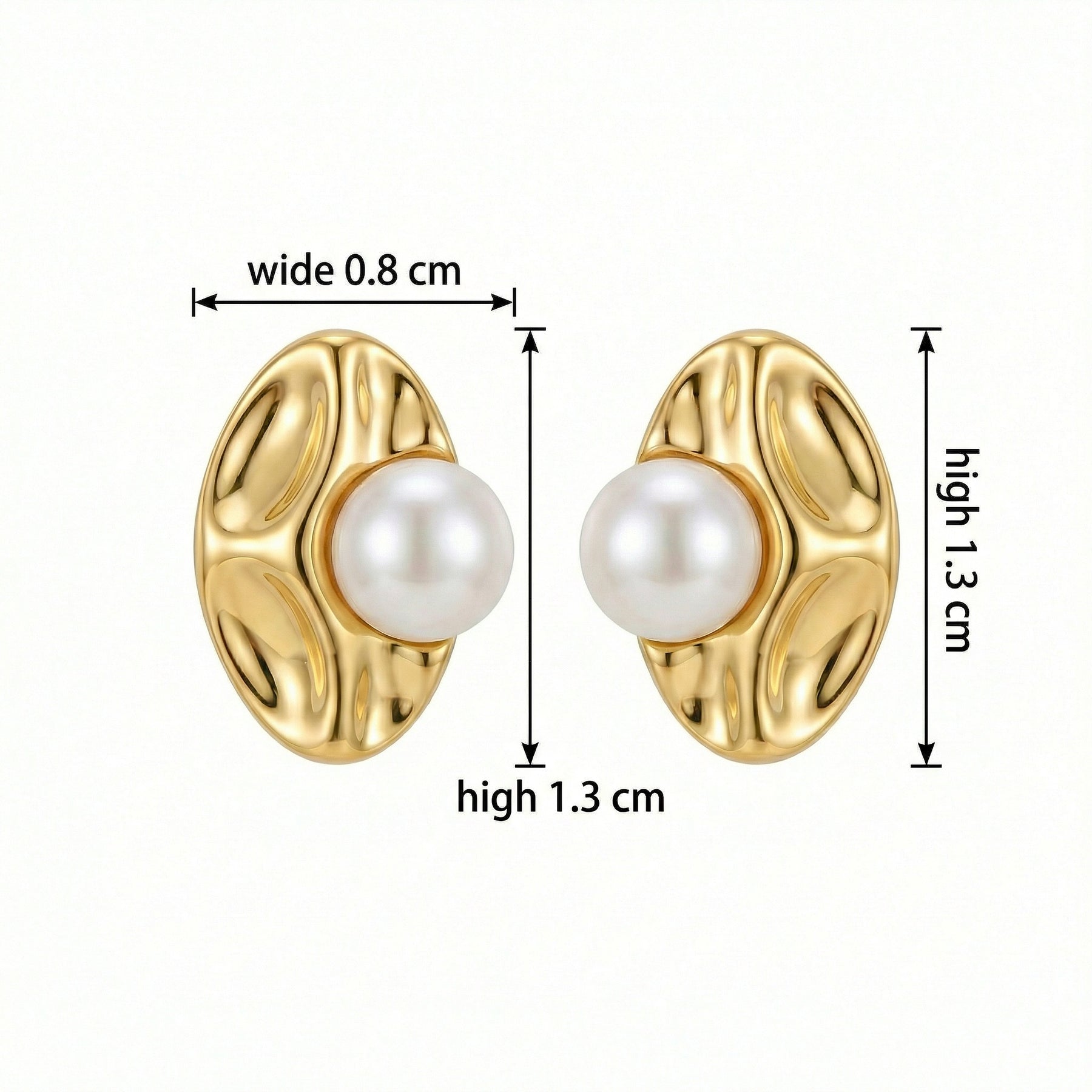 Pearl and Textured Oval Statement Earrings – pearl earrings