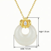 White Jade Pi Disc Pendant Necklace – jade necklace