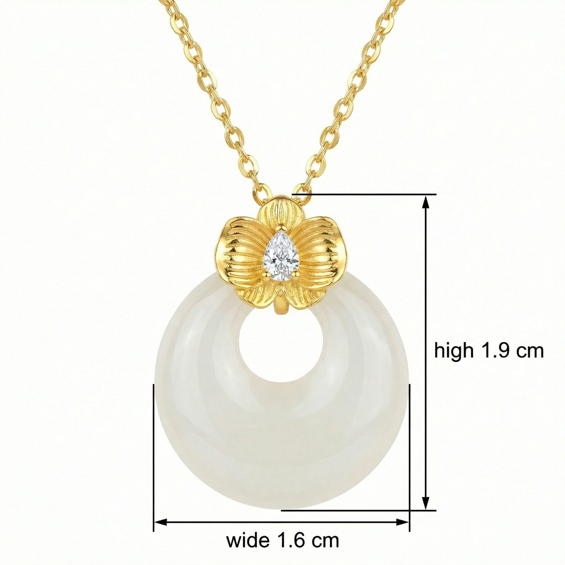 White Jade Pi Disc Pendant Necklace – jade necklace