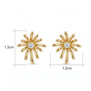 Starburst Stud Earrings – sterling silver earrings, side detail