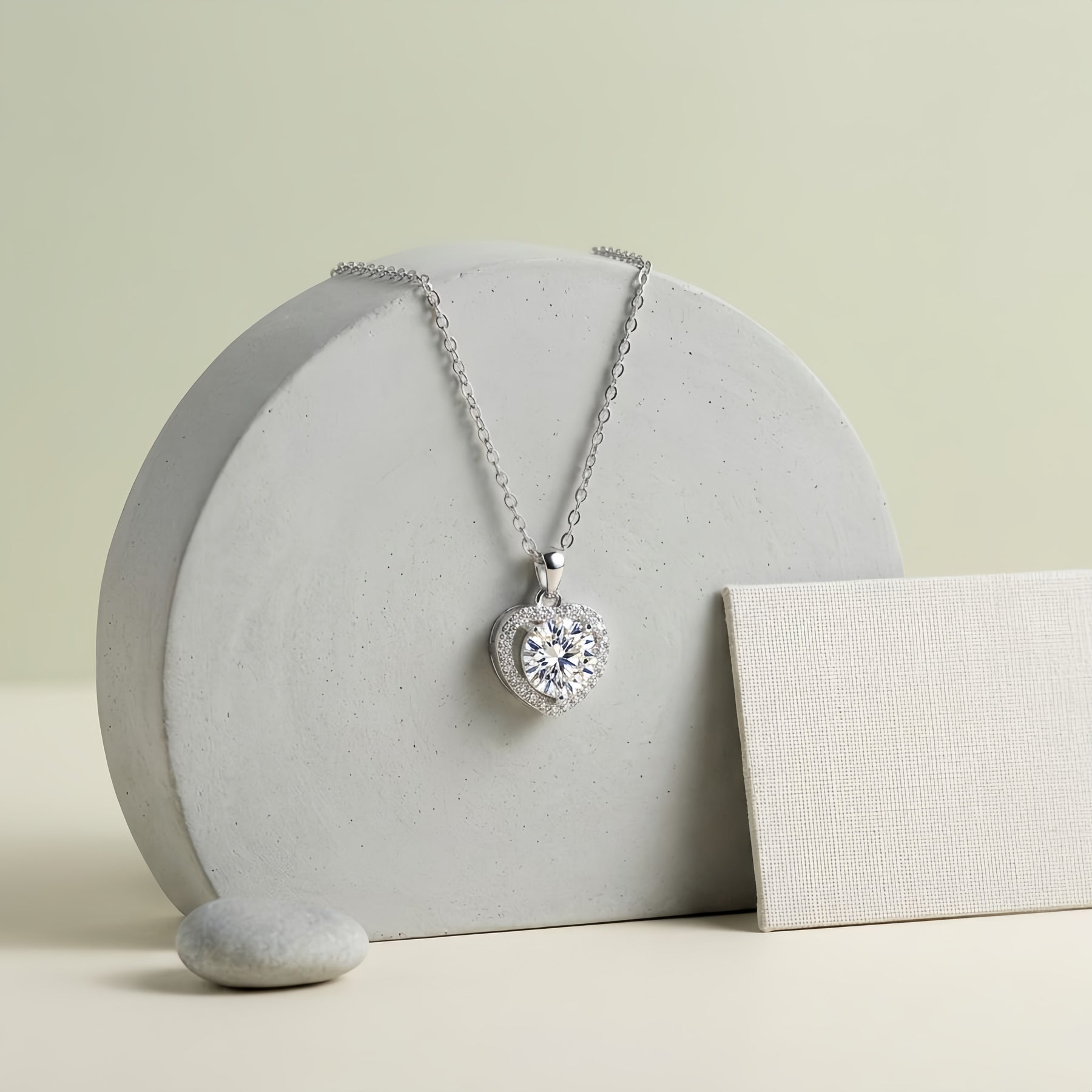 Heart-Shaped Pendant Necklace – sterling silver necklace, side detail