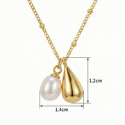 Dual Drop Necklace, Pearl and Charm – pearl necklace