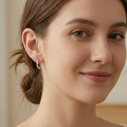 Wavy Scalloped Huggie Hoop Earrings – sterling silver earrings, styling detail