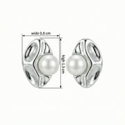 Textured Organic Shape Pearl Studs – pearl earrings