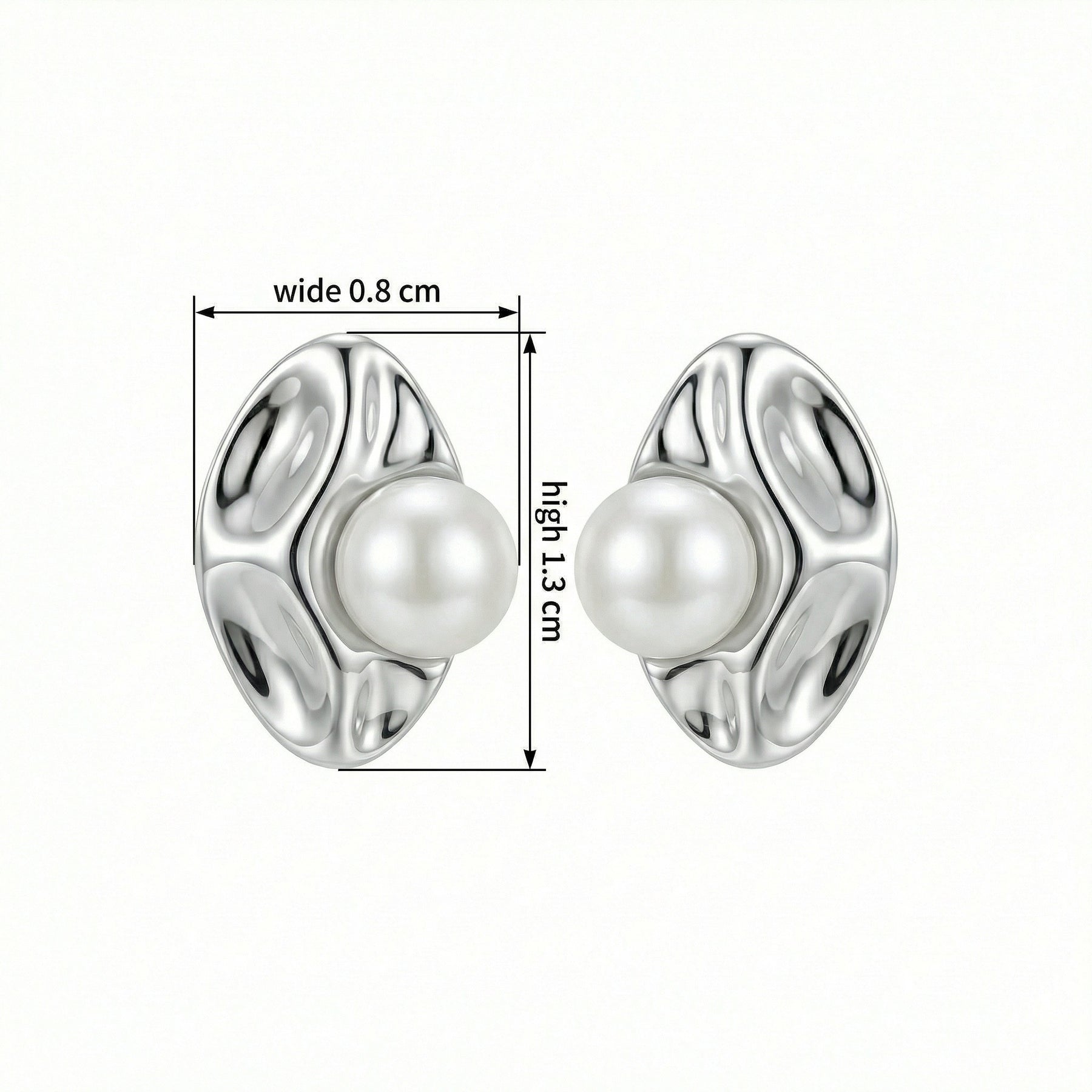 Textured Organic Shape Pearl Studs – pearl earrings