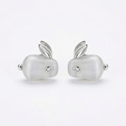 Silver Rabbit Moonstone Stud Earrings – sterling silver earrings