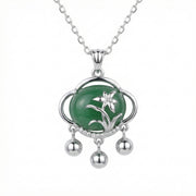 Floral Green Jade Pendant Necklace – jade necklace
