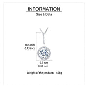 Sparkling stone Halo Solitaire Necklace – sparkling stone necklace, side detail