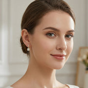 Princess-Cut Halo Drop Earrings – sterling silver earrings