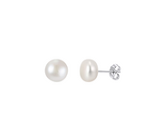 Everyday Pearl Stud Earrings – pearl earrings, close-up