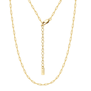 gold-plated Paperclip Chain Necklace – gold-plated necklace, front view