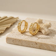 Chain-Link Huggie Hoop Earrings – sterling silver earrings
