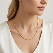 Italian Gold-Plated Wheat Chain Necklace – gold-plated necklace, side detail