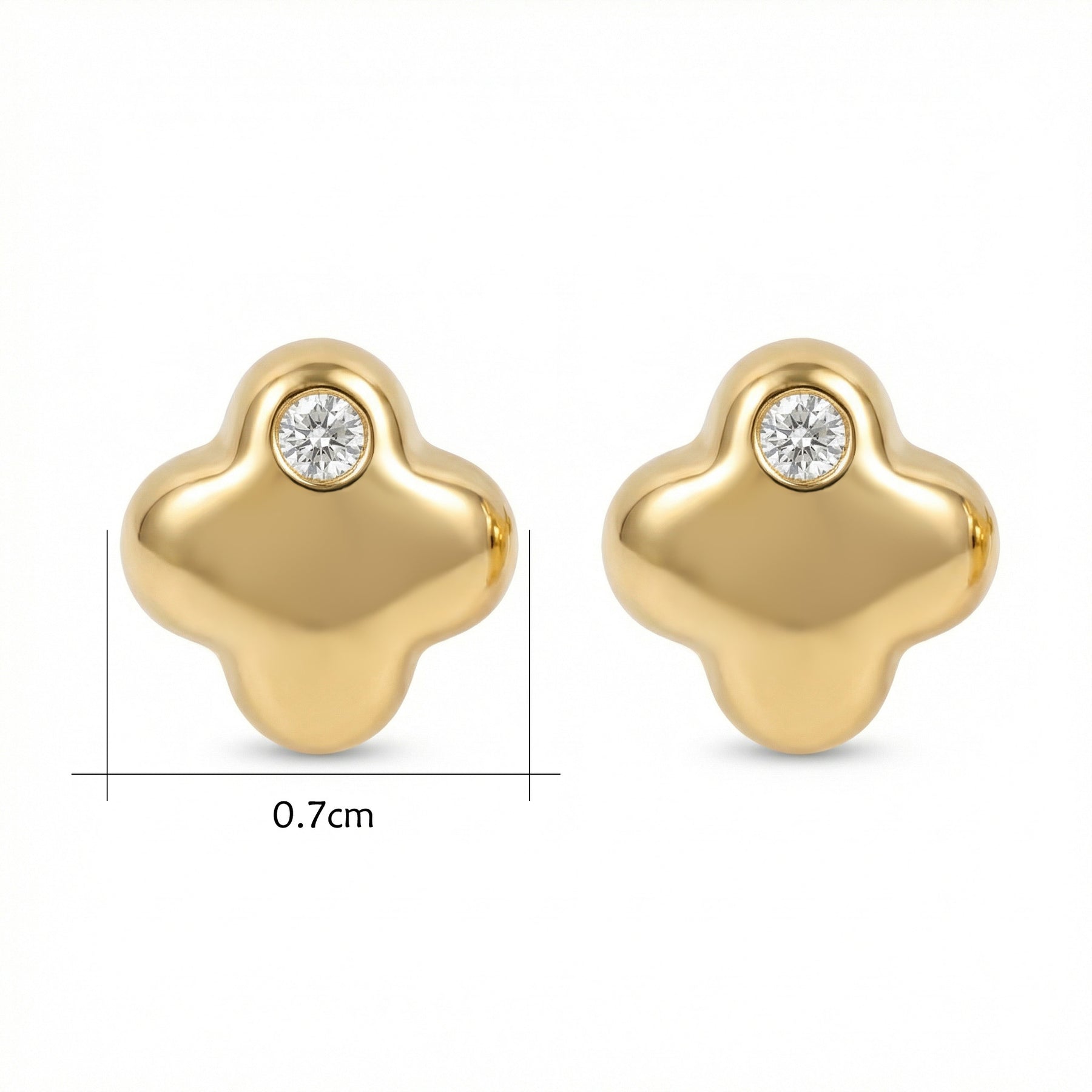 Sculptural Four-Lobe Stud Earrings – sterling silver earrings, close-up
