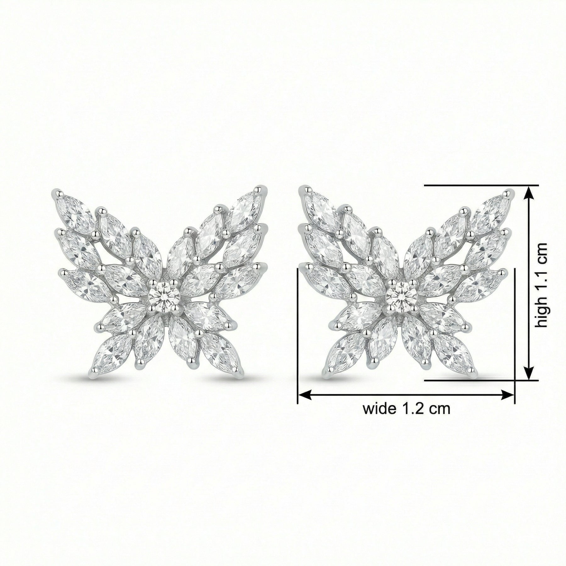 Marquise Butterfly Stud Earrings – sterling silver earrings