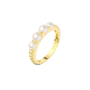 Four-Pearl Scalloped Ring – pearl ring, front view