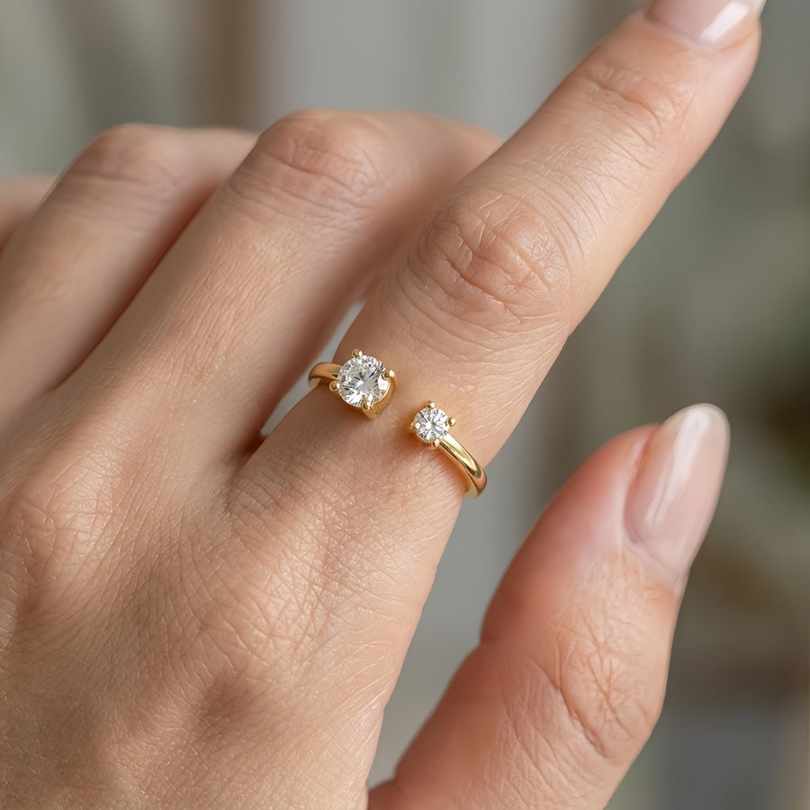 Heart-Shaped CZ Ring in gold-tone – zircon ring