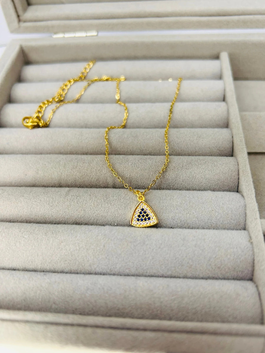 Stainless Steel Triangle Necklace – stainless steel necklace, front view