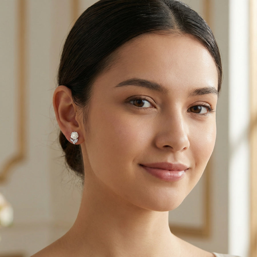 Mother-of-Pearl Rose Leaf Earrings – mother-of-pearl earrings