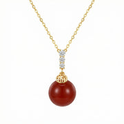 Red Agate Fu Blessing Necklace – agate necklace