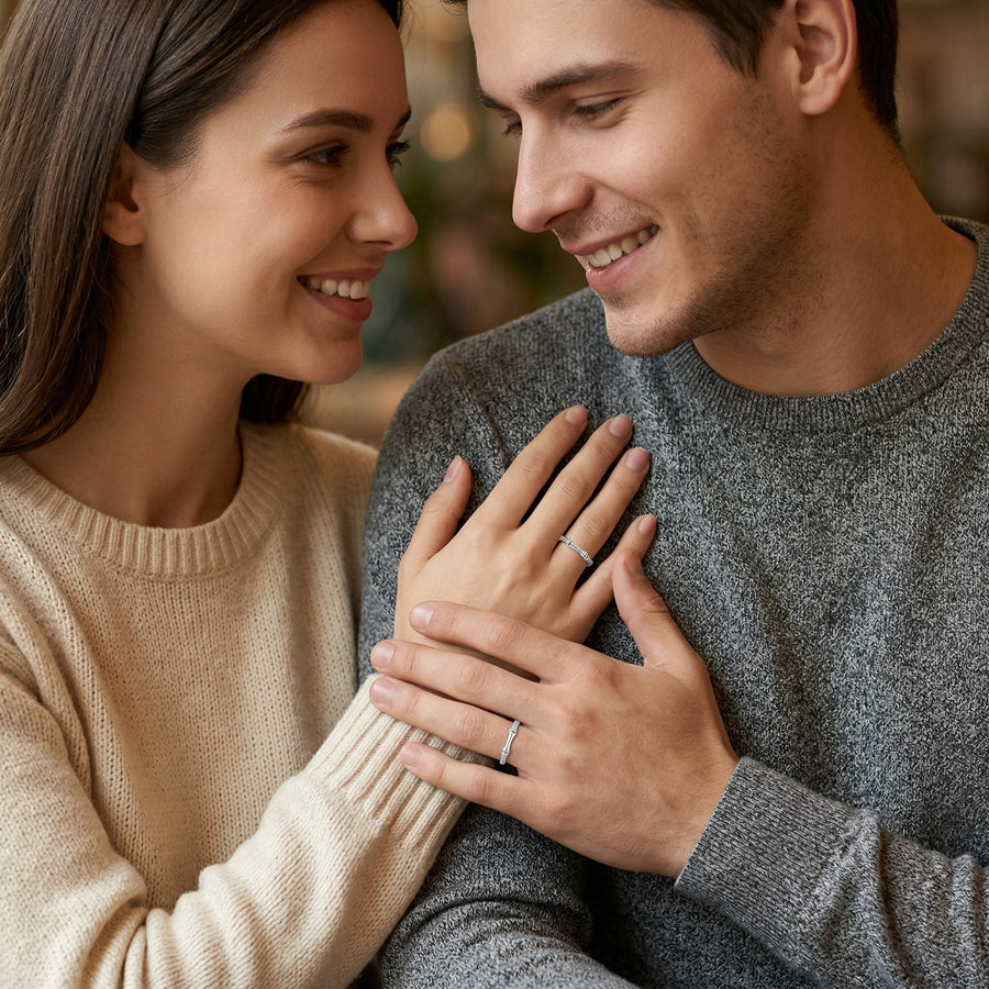 Bamboo-Inspired Adjustable Ring – sterling silver ring, side detail