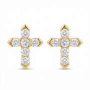 Cruciform Stud Earrings, Pointed Tips – sterling silver earrings