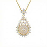 Halo Teardrop Pendant Necklace – sterling silver necklace, front view