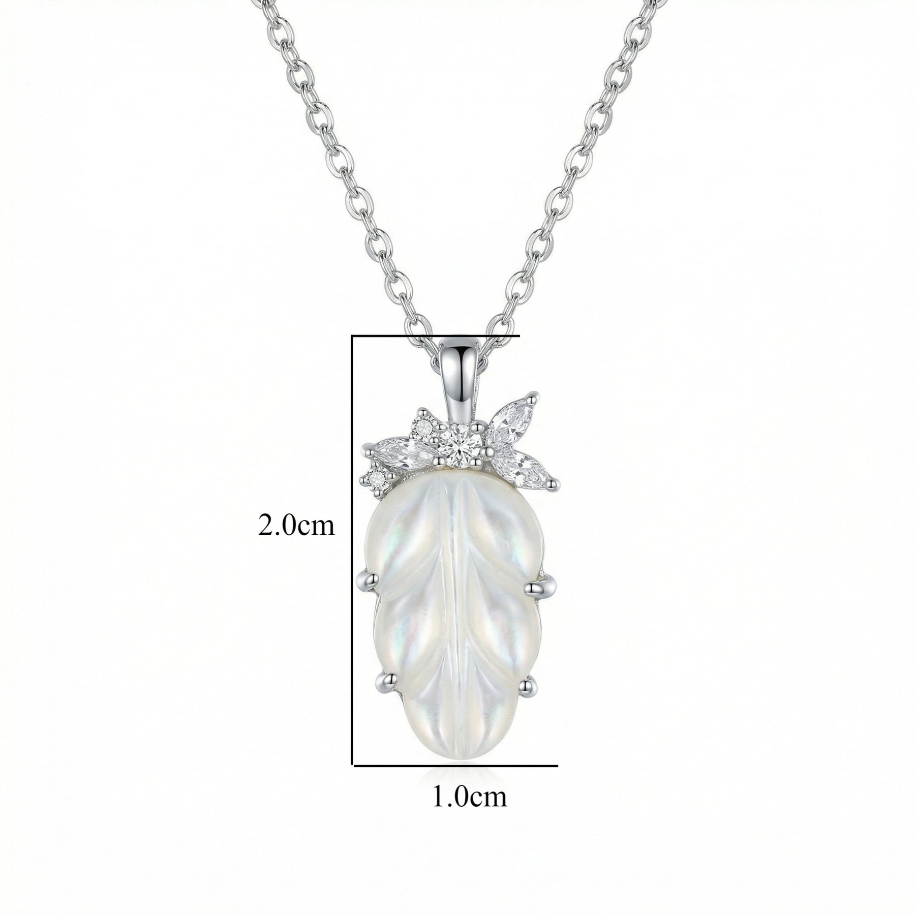 Mother-of-Pearl Leaf Necklace – mother-of-pearl necklace, styling detail