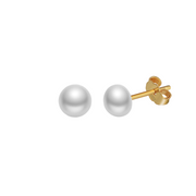 Classic Round Pearl Stud Earrings – pearl earrings, side detail