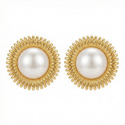 Pearl Sunburst Stud Earrings – pearl earrings