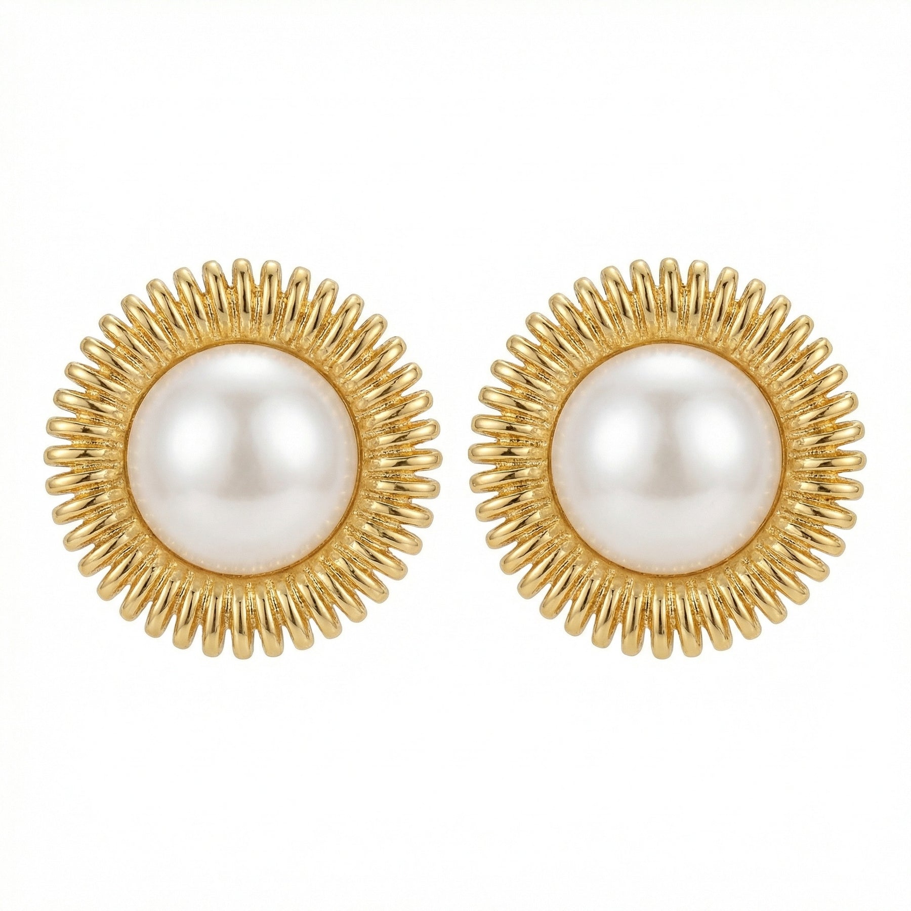 Pearl Sunburst Stud Earrings – pearl earrings