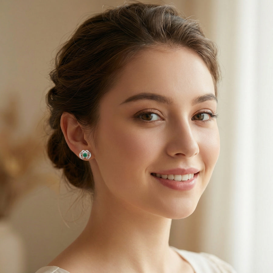 Filigree Butterfly Stud Earrings – sterling silver earrings, front view