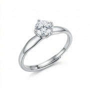Round Solitaire Engagement-Style Ring – sterling silver ring