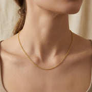 Gold-Plated Italian Rope Chain Necklace – gold-plated necklace, side detail