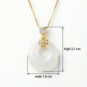 Heart and Flower Jade Donut Necklace – jade necklace, front view