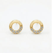 Open Circle Stud Earrings – sterling silver earrings, side detail