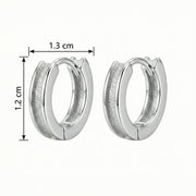 Textured Huggie Hoops, Polished Borders – sterling silver earrings