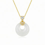 Heart and Flower Jade Donut Necklace – jade necklace