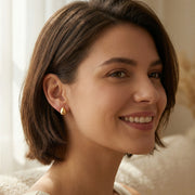 Minimalist Teardrop Stud Earrings – sterling silver earrings, side detail