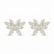 Marquise Sparkling stone Butterfly Studs – sterling silver earrings, side detail