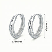 Geometric Cutout Silver Hoop Earrings – sterling silver earrings